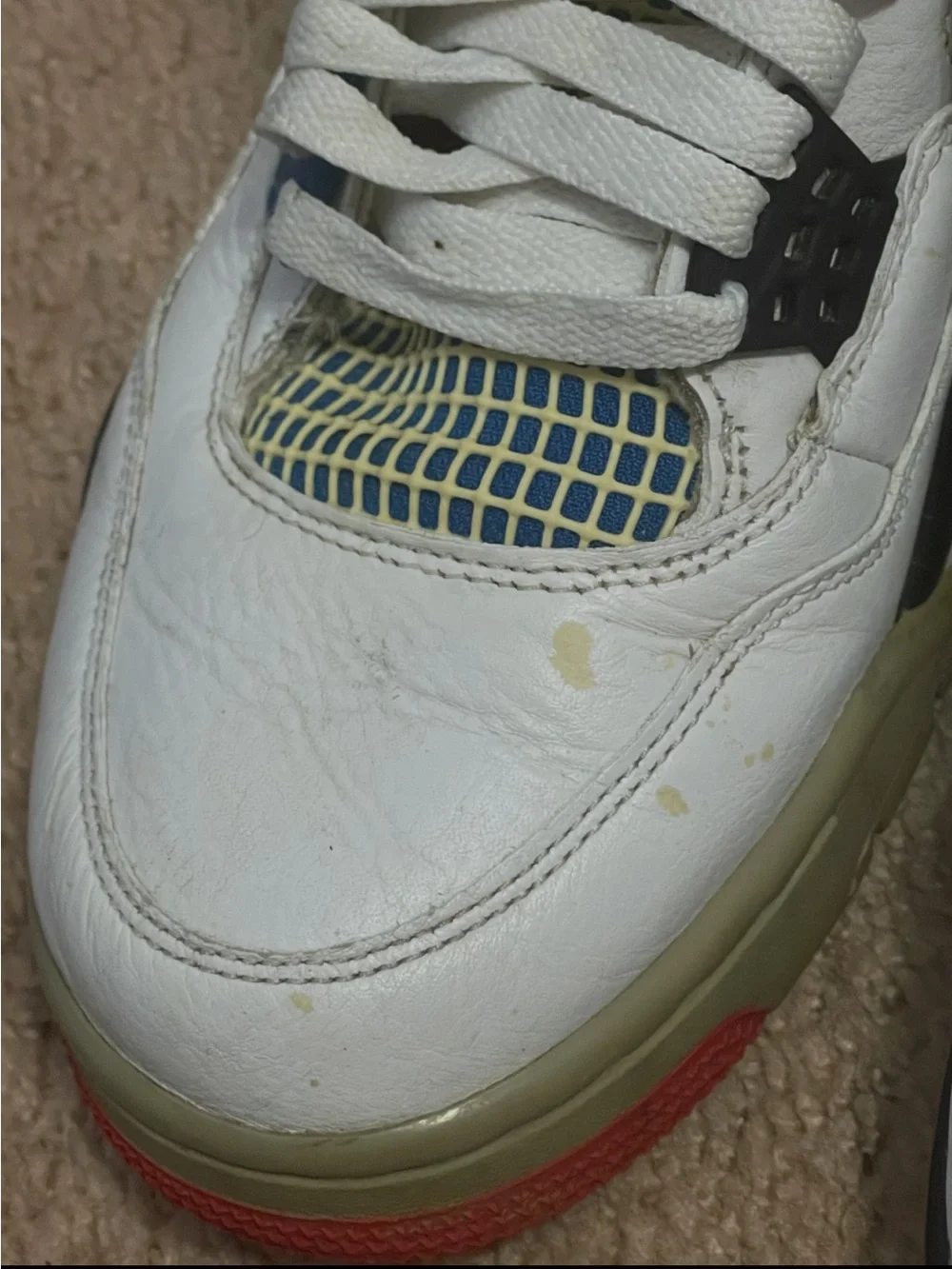 Jordan Men’s White Red and Blue Retro Sneakers